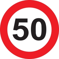 50-es sebességkorlátozó tábla születésnapra